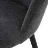 Chaise de restaurant MAGALI d'intérieur - Bois noir, tissu 100% PES - métal anthracite 99