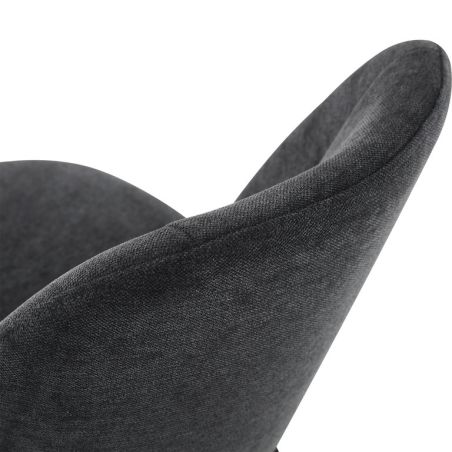 Chaise de restaurant MAGALI d'intérieur - Bois noir, tissu 100% PES - métal anthracite 99