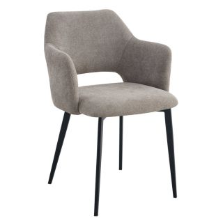 Fauteuil de restaurant FRANCIS d'intérieur - Bois noir, tissu 100% PES - métal greige 09