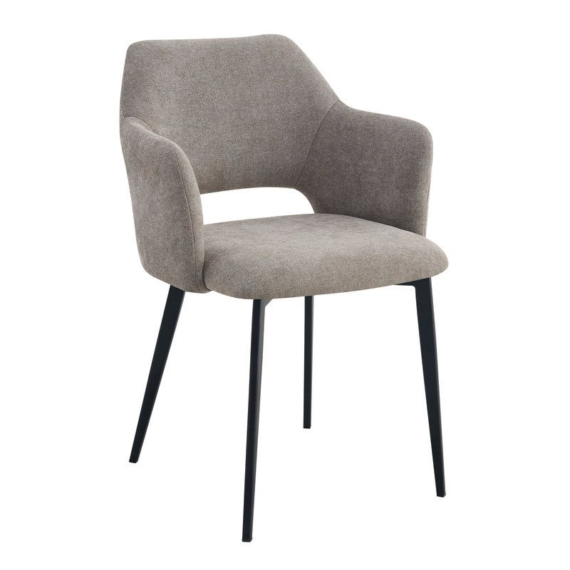 Fauteuil de restaurant FRANCIS d'intérieur - Bois noir, tissu 100% PES - métal greige 09