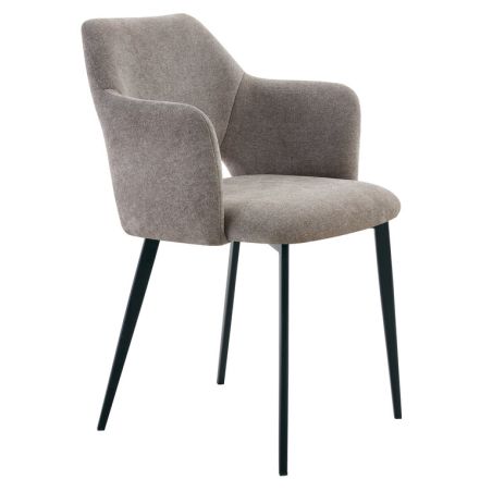 Fauteuil de restaurant FRANCIS d'intérieur - Bois noir, tissu 100% PES - métal greige 09