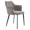 Fauteuil de restaurant FRANCIS d'intérieur - Bois noir, tissu 100% PES - métal greige 09