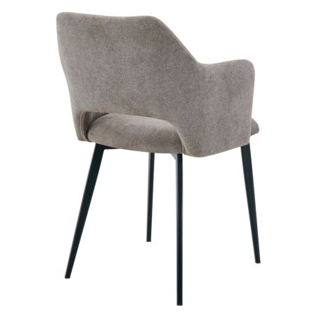 Fauteuil de restaurant FRANCIS d'intérieur - Bois noir, tissu 100% PES - métal greige 09