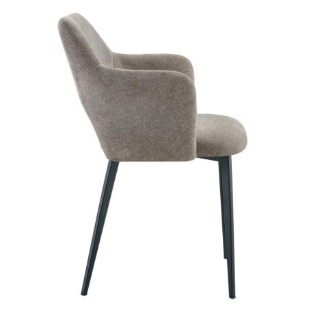 Fauteuil de restaurant FRANCIS d'intérieur - Bois noir, tissu 100% PES - métal greige 09