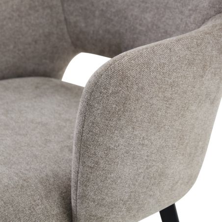 Fauteuil de restaurant FRANCIS d'intérieur - Bois noir, tissu 100% PES - métal greige 09
