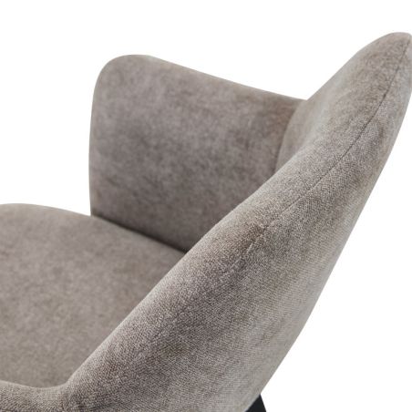 Fauteuil de restaurant FRANCIS d'intérieur - Bois noir, tissu 100% PES - métal greige 09