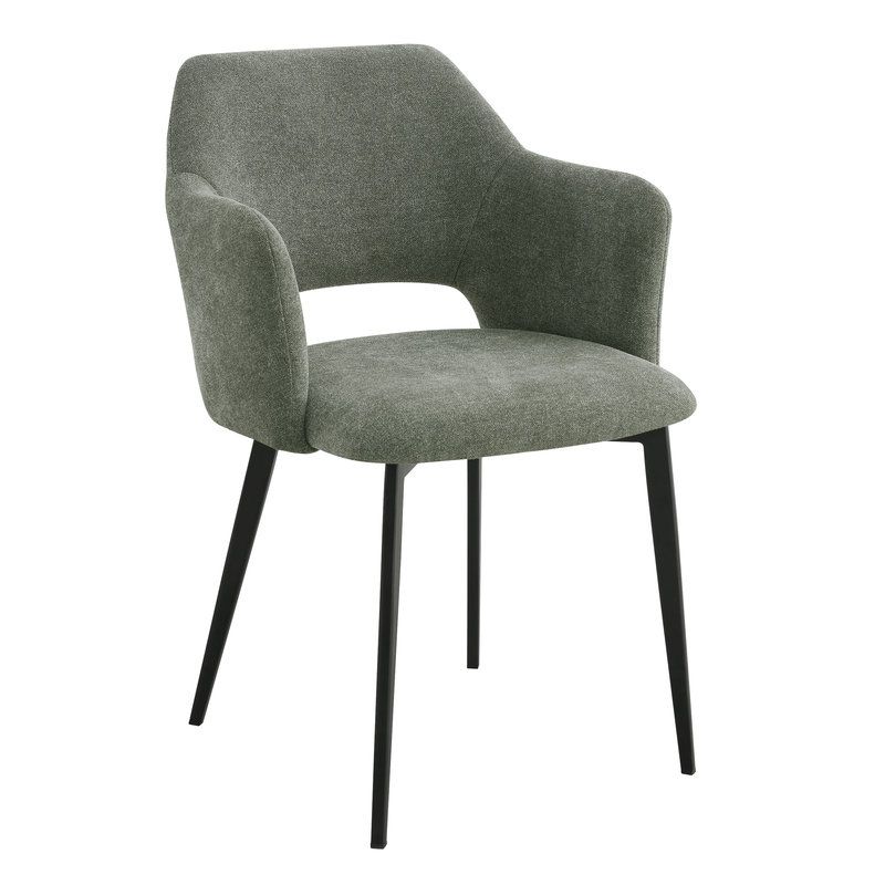 Fauteuil de restaurant FRANCIS d'intérieur - Bois noir, tissu 100% PES - métal vert 37