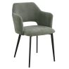 Fauteuil de restaurant FRANCIS d'intérieur - Bois noir, tissu 100% PES - métal vert 37
