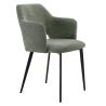 Fauteuil de restaurant FRANCIS d'intérieur - Bois noir, tissu 100% PES - métal vert 37