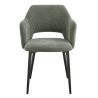 Fauteuil de restaurant FRANCIS d'intérieur - Bois noir, tissu 100% PES - métal vert 37