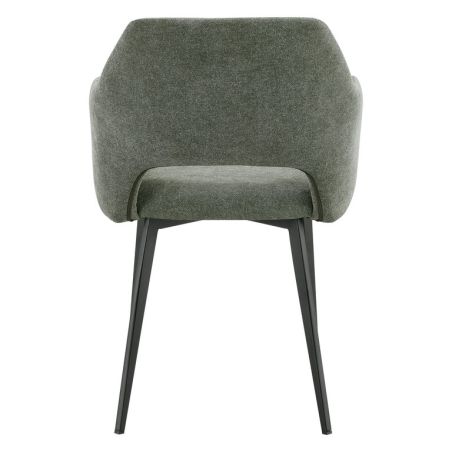 Fauteuil de restaurant FRANCIS d'intérieur - Bois noir, tissu 100% PES - métal vert 37
