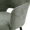Fauteuil de restaurant FRANCIS d'intérieur - Bois noir, tissu 100% PES - métal vert 37