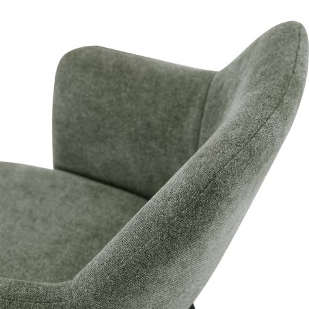 Fauteuil de restaurant FRANCIS d'intérieur - Bois noir, tissu 100% PES - métal vert 37