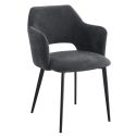 Fauteuil de restaurant FRANCIS d'intérieur - Bois noir, tissu 100% PES - métal anthracite 99