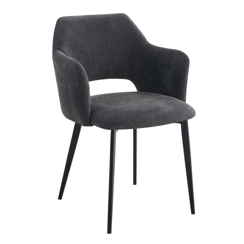 Fauteuil de restaurant FRANCIS d'intérieur - Bois noir, tissu 100% PES - métal anthracite 99