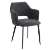 Fauteuil de restaurant FRANCIS d'intérieur - Bois noir, tissu 100% PES - métal anthracite 99