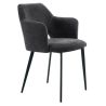 Fauteuil de restaurant FRANCIS d'intérieur - Bois noir, tissu 100% PES - métal anthracite 99