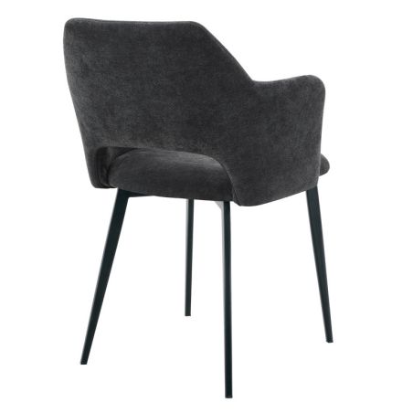 Fauteuil de restaurant FRANCIS d'intérieur - Bois noir, tissu 100% PES - métal anthracite 99
