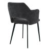 Fauteuil de restaurant FRANCIS d'intérieur - Bois noir, tissu 100% PES - métal anthracite 99