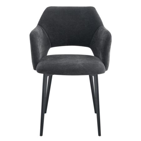 Fauteuil de restaurant FRANCIS d'intérieur - Bois noir, tissu 100% PES - métal anthracite 99