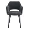 Fauteuil de restaurant FRANCIS d'intérieur - Bois noir, tissu 100% PES - métal anthracite 99