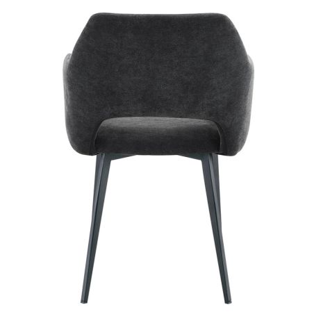 Fauteuil de restaurant FRANCIS d'intérieur - Bois noir, tissu 100% PES - métal anthracite 99