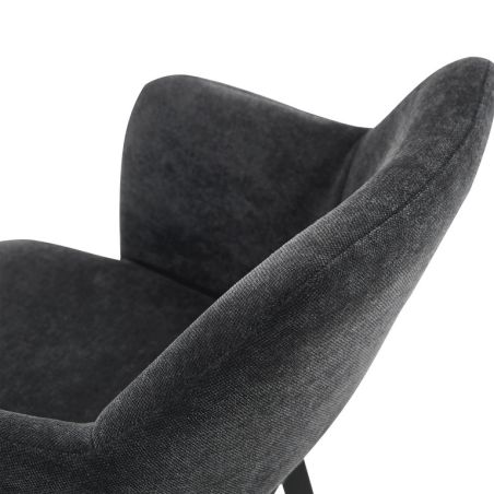 Fauteuil de restaurant FRANCIS d'intérieur - Bois noir, tissu 100% PES - métal anthracite 99