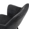 Fauteuil de restaurant FRANCIS d'intérieur - Bois noir, tissu 100% PES - métal anthracite 99