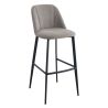 Tabouret de bar MARTIN d'intérieur - Bois noir, tissu 100% PES - métal greige 09