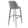 Tabouret de bar MARTIN d'intérieur - Bois noir, tissu 100% PES - métal greige 09