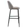 Tabouret de bar MARTIN d'intérieur - Bois noir, tissu 100% PES - métal greige 09