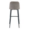 Tabouret de bar MARTIN d'intérieur - Bois noir, tissu 100% PES - métal greige 09