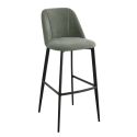Tabouret de bar MARTIN d'intérieur - Bois noir, tissu 100% PES - métal vert 37
