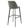 Tabouret de bar MARTIN d'intérieur - Bois noir, tissu 100% PES - métal vert 37