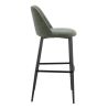 Tabouret de bar MARTIN d'intérieur - Bois noir, tissu 100% PES - métal vert 37