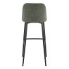 Tabouret de bar MARTIN d'intérieur - Bois noir, tissu 100% PES - métal vert 37