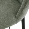 Tabouret de bar MARTIN d'intérieur - Bois noir, tissu 100% PES - métal vert 37