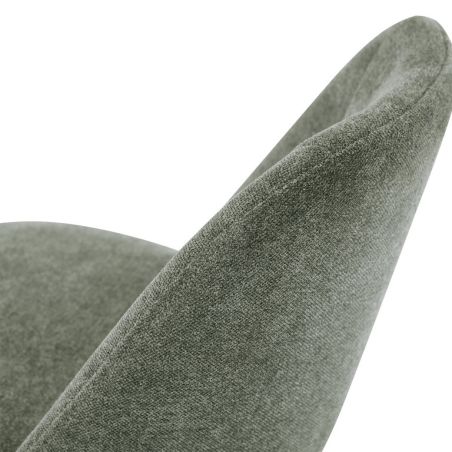 Tabouret de bar MARTIN d'intérieur - Bois noir, tissu 100% PES - métal vert 37