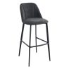 Tabouret de bar MARTIN d'intérieur - Bois noir, tissu 100% PES - métal anthracite 99