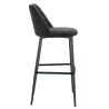 Tabouret de bar MARTIN d'intérieur - Bois noir, tissu 100% PES - métal anthracite 99