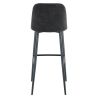Tabouret de bar MARTIN d'intérieur - Bois noir, tissu 100% PES - métal anthracite 99