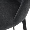 Tabouret de bar MARTIN d'intérieur - Bois noir, tissu 100% PES - métal anthracite 99