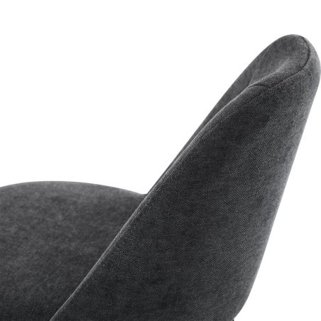 Tabouret de bar MARTIN d'intérieur - Bois noir, tissu 100% PES - métal anthracite 99