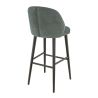 Tabouret de bar TRISTAN BST d'intérieur - Bois noir, tissu 100% PES - hêtre vert 75