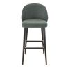 Tabouret de bar TRISTAN BST d'intérieur - Bois noir, tissu 100% PES - hêtre vert 75