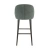 Tabouret de bar TRISTAN BST d'intérieur - Bois noir, tissu 100% PES - hêtre vert 75