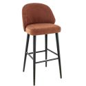 Tabouret de bar TRISTAN BST d'intérieur - Bois noir, tissu 100% PES - hêtre terra 56