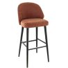 Tabouret de bar TRISTAN BST d'intérieur - Bois noir, tissu 100% PES - hêtre terra 56