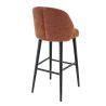 Tabouret de bar TRISTAN BST d'intérieur - Bois noir, tissu 100% PES - hêtre terra 56