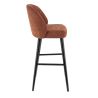 Tabouret de bar TRISTAN BST d'intérieur - Bois noir, tissu 100% PES - hêtre terra 56